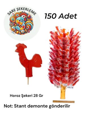 6'lı 900 Adet Nostaljik Horoz Şekeri 28 Gr (Büyük Boy) – 6 Adet Hediye Sunum Stantlı Paket